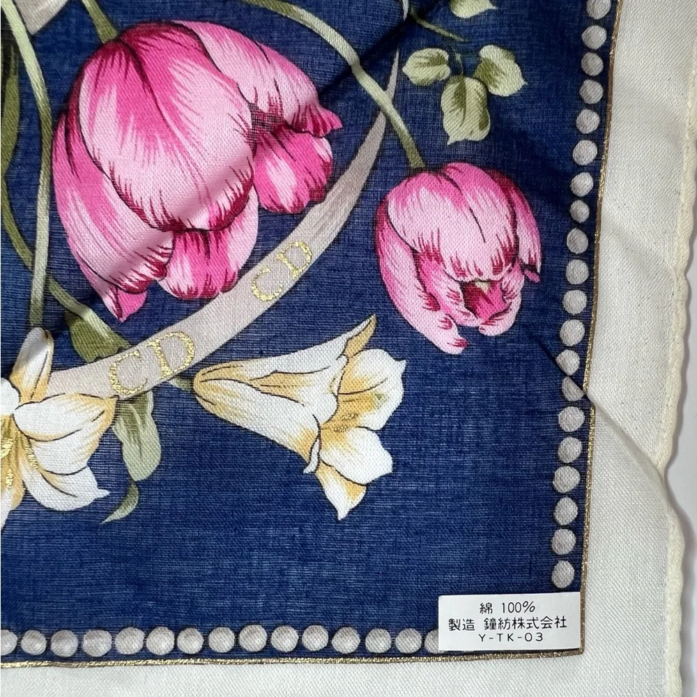 Authentic Christian Dior Floral Bandana/Small Scarf Vintage NWT